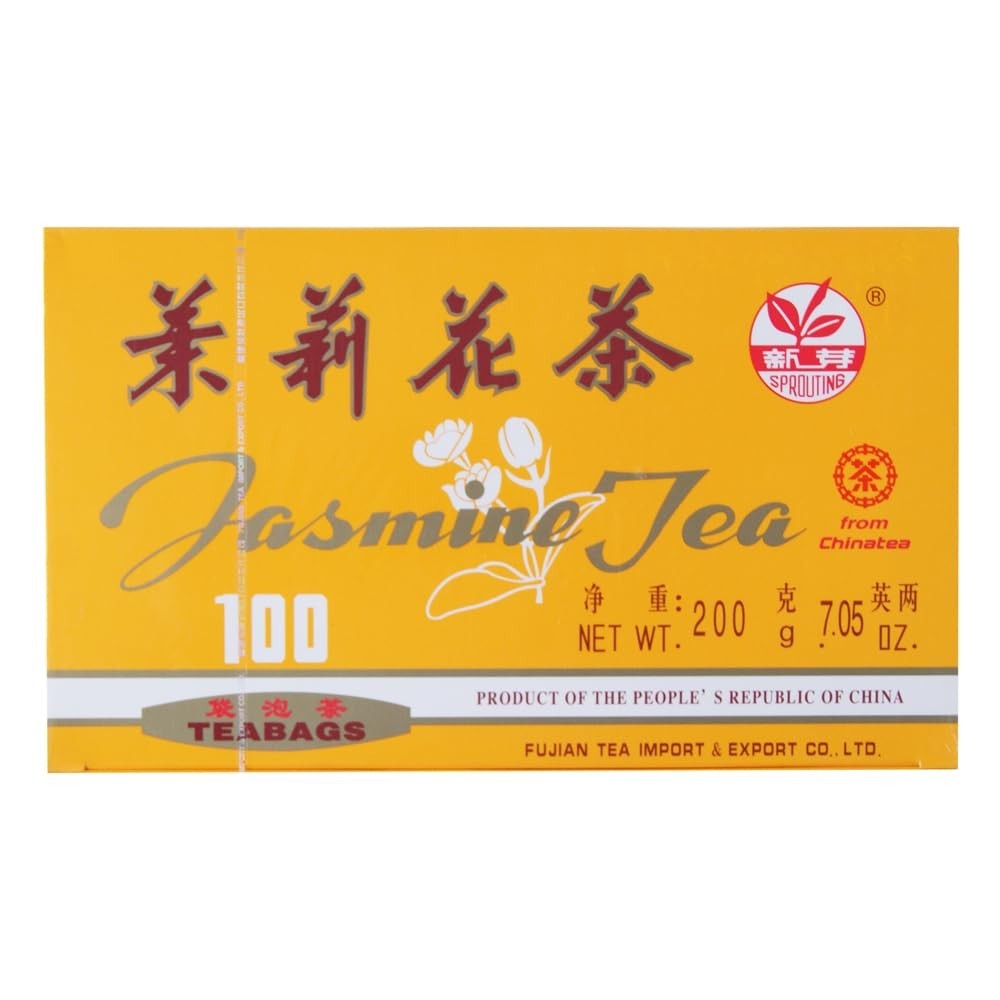 SPROUTING Chinese Jasmine Tea 100 Tea Sachets 7.05 Ounces (200 G)