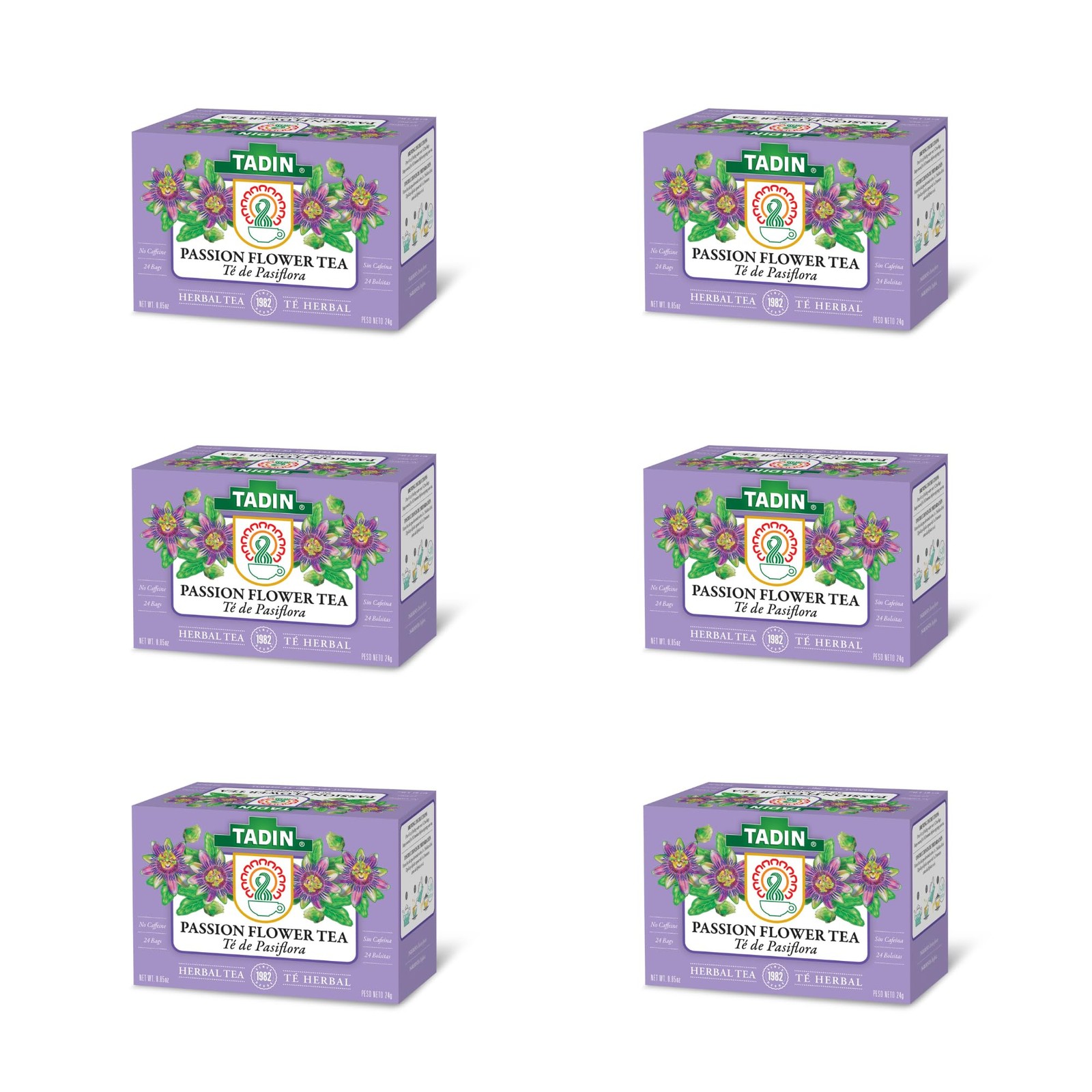 Tadin Passion Flower Herbal Tea Bags Caffeine Free 24 Count Relaxing Tea