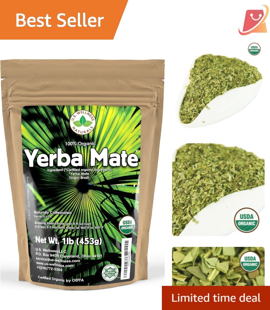 Yerba Mate Tea Organic 1LB Loose Green High Caffeine Antioxidant Digest