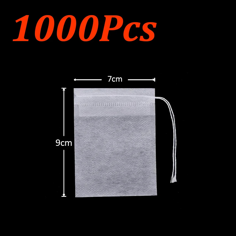 1000-100Pcs Disposable Tea Bags Empty Scented Tea Filter Bags Paper with Drawstr