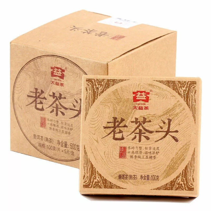 TAETEA Lao Cha Tou * 2014 Menghai Dayi Pu-erh Brick Ripe Puer Tea Brick 100g