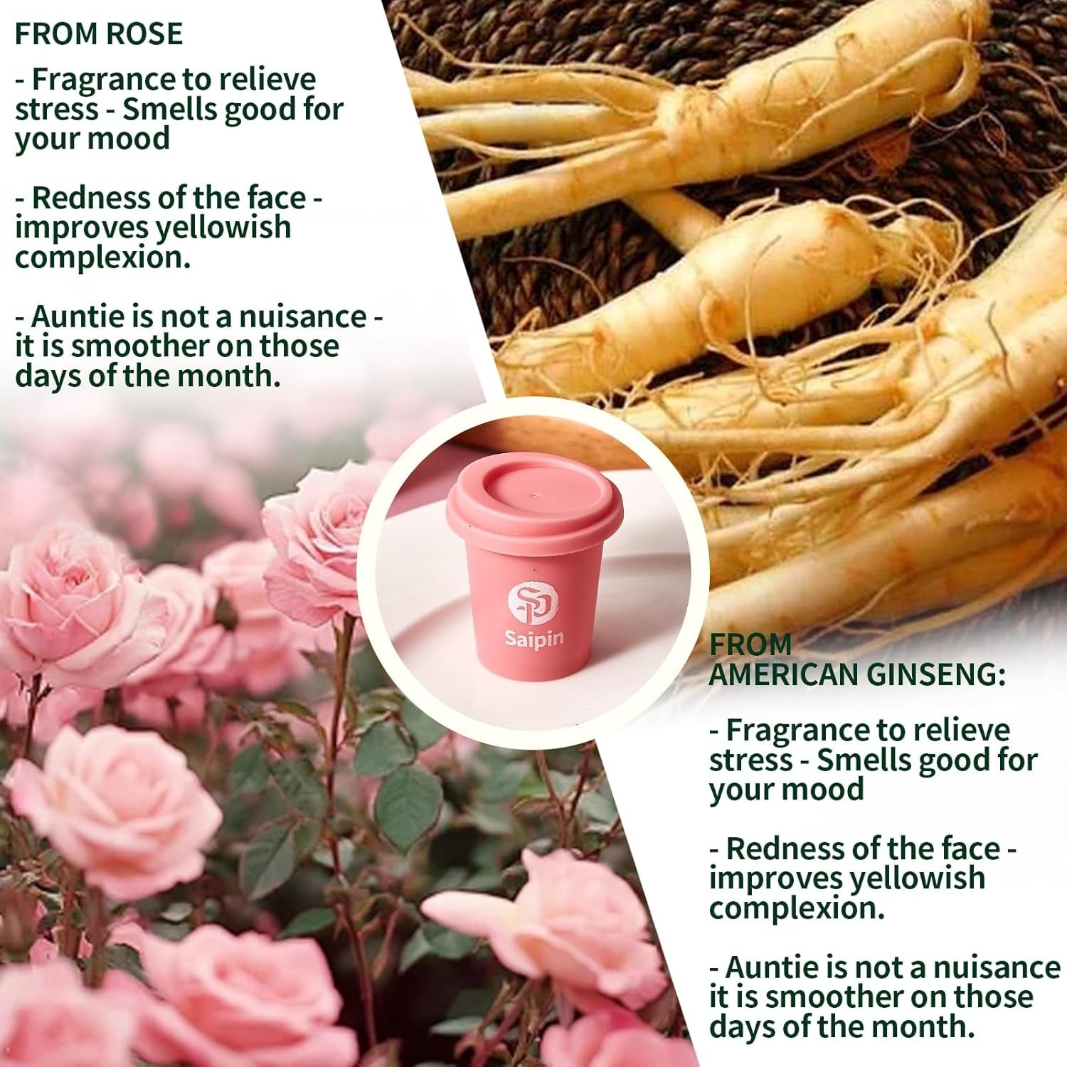 SAIPIN Ginseng Rose Tea – Instant Herbal Kidney Tea for Energy Beauty | 10 P…