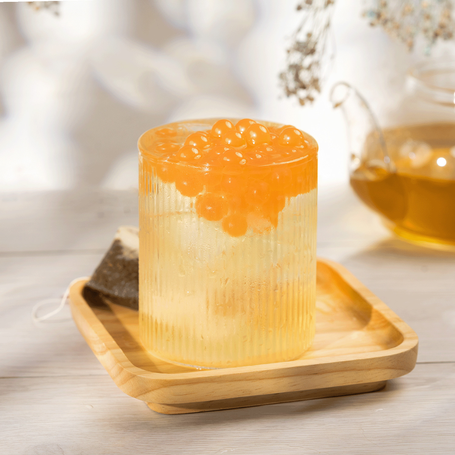 [12 Jars] Tea Zone Peach POPPING PEARLS™ (B2061, 2lbs)