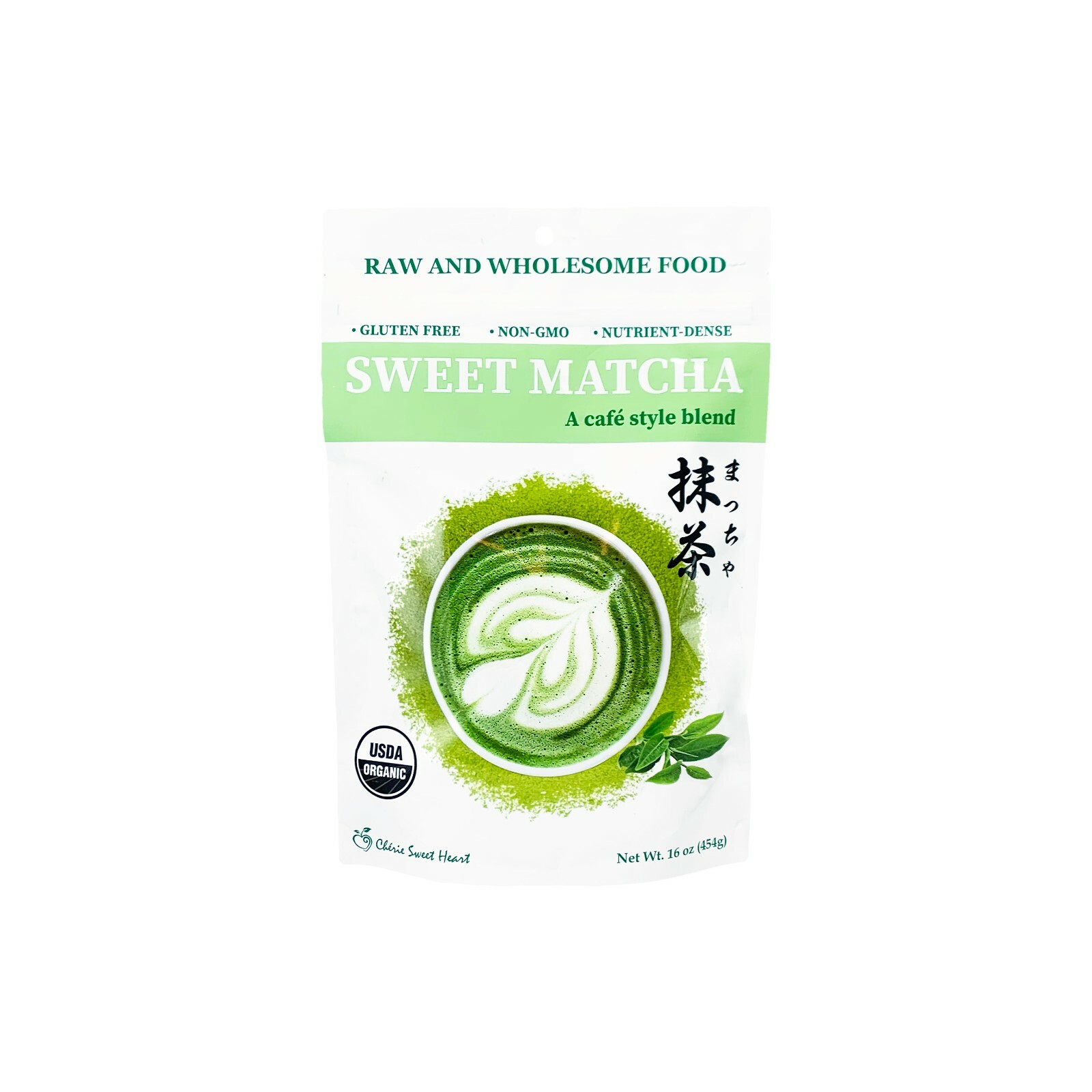 Organic Sweet Matcha Green Tea Powder Cafe Style Blend 16 oz