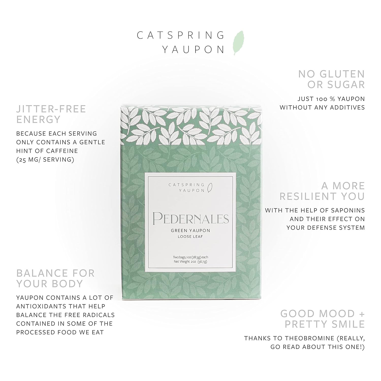 Pedernales – Green Yaupon Yaupon Box of Loose Leaf Yaupon – Naturally Caffeinate
