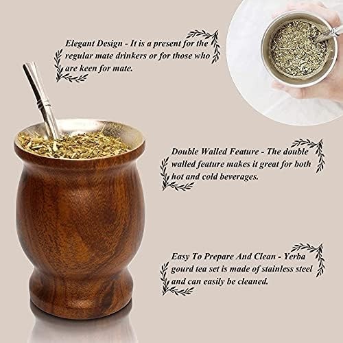 Yerba Mate Gourd Set (Original Natural Handmade Yerba Mate Cup Argentina) – Incl