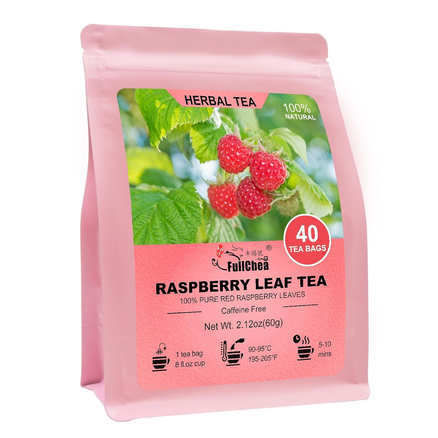 – Raspberry Leaf Tea Bag, 40 Teabags – Natural Pregnancy Tea – Pure Red Raspberr