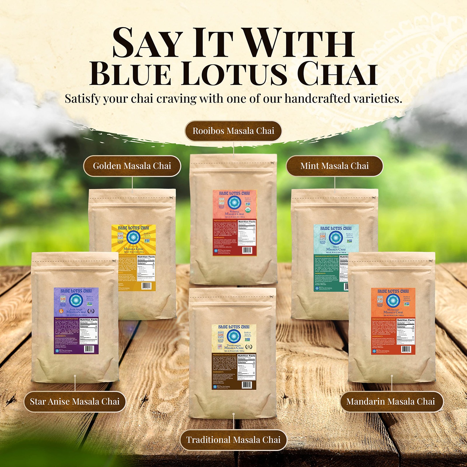 Blue Lotus Chai – Traditional Masala Chai – Makes 530 Cups – 1 Pound Bulk Bag…
