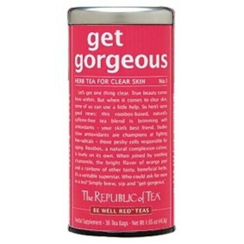 get gorgeous Tea, The Republic of Tea 36 tea bags red rooibos tea for clear skin