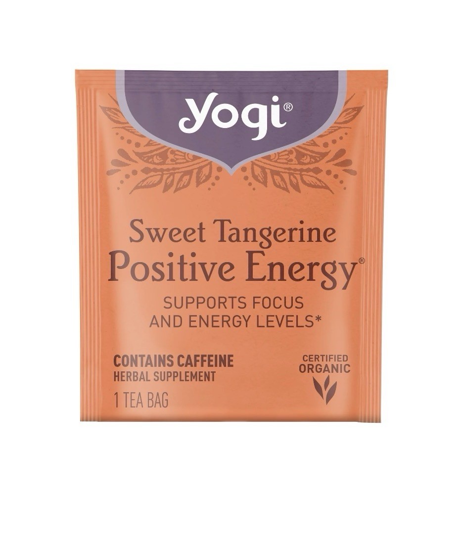 Yogi Sweet Tangerine Positive Energy Tea Bags, Contains Caffeine, Organic, 16 Ct