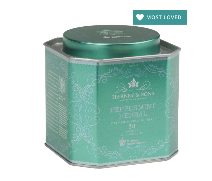 HRP Harney & Sons 30 ct Gift Tin PEPPERMINT Herbal Tea Sachets