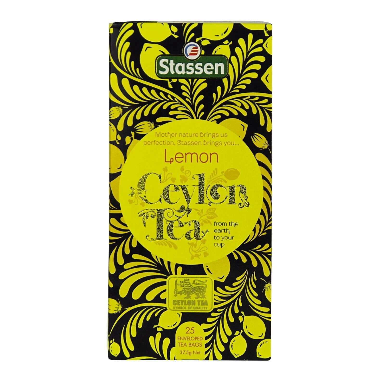 STASSEN LEMON CEYLON TEA 25 ENVELOPED TEA BAGS 37.5G NET FREE SHIPPING WORLD