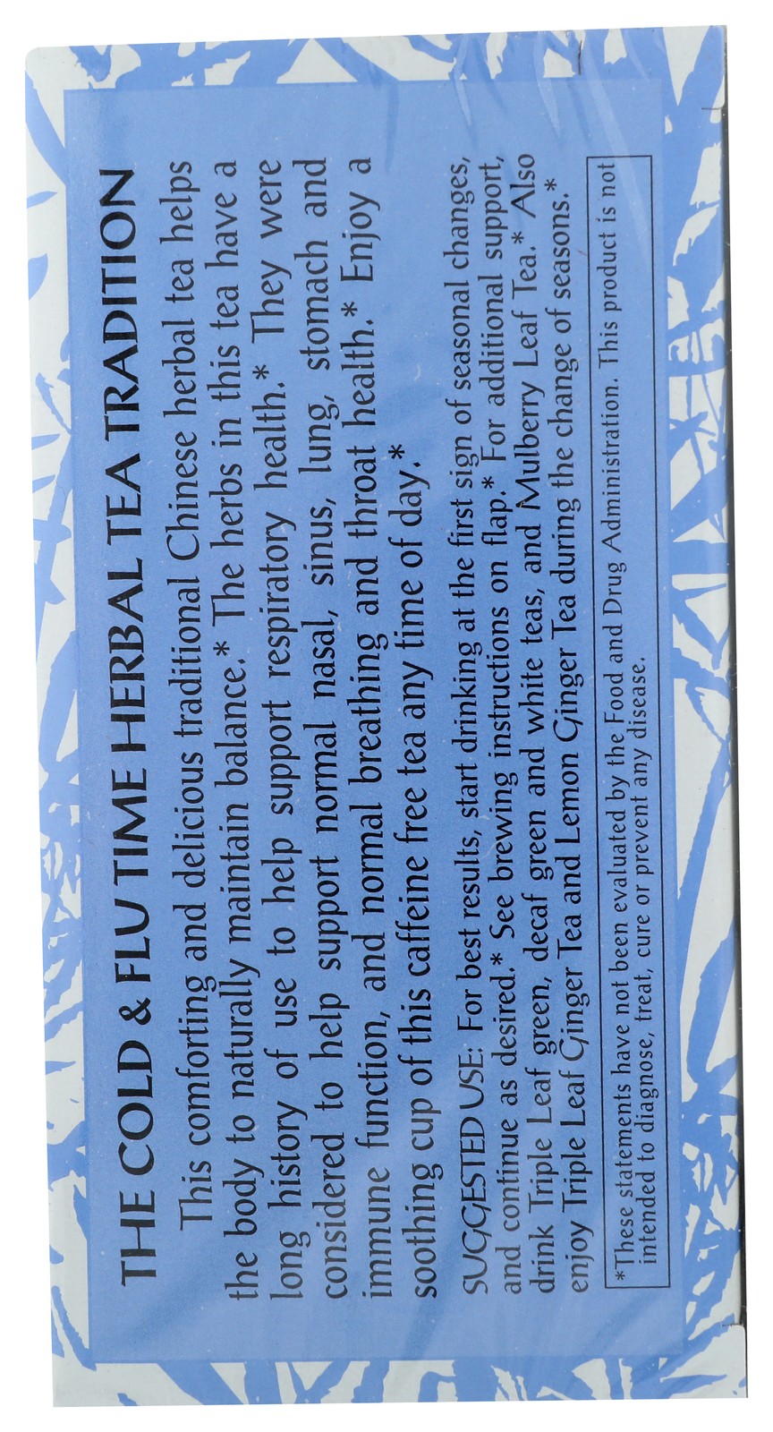 Triple Leaf Tea Cold & Flu Time Herbal 20 Bags 3 Pack