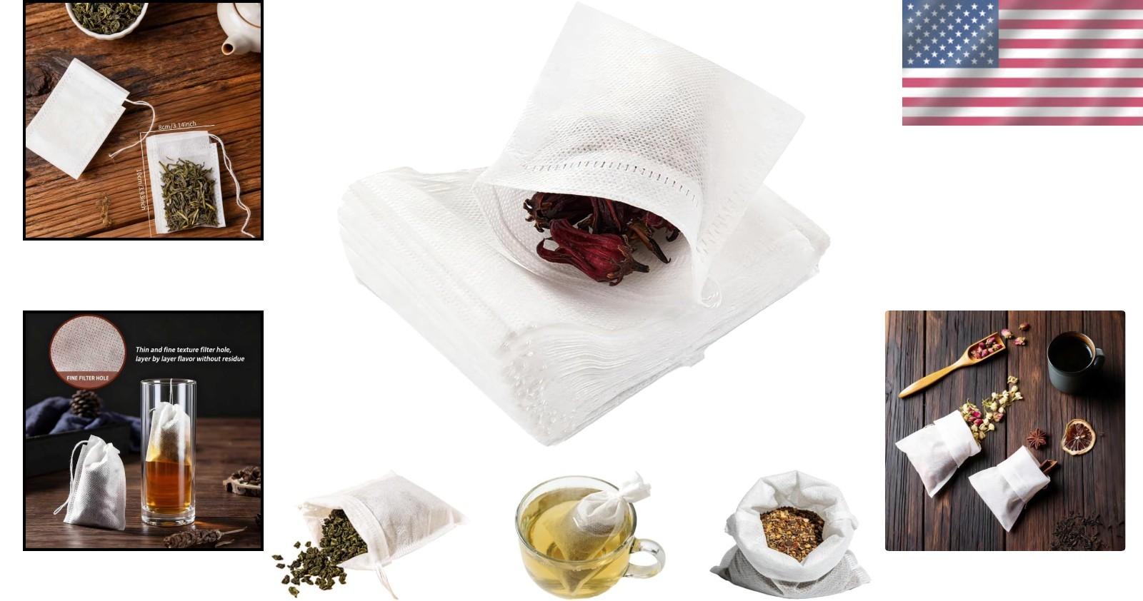 Multi-Functional 3×4 Inch Muslin Drawstring Tea Bags – Ideal for All Beverages