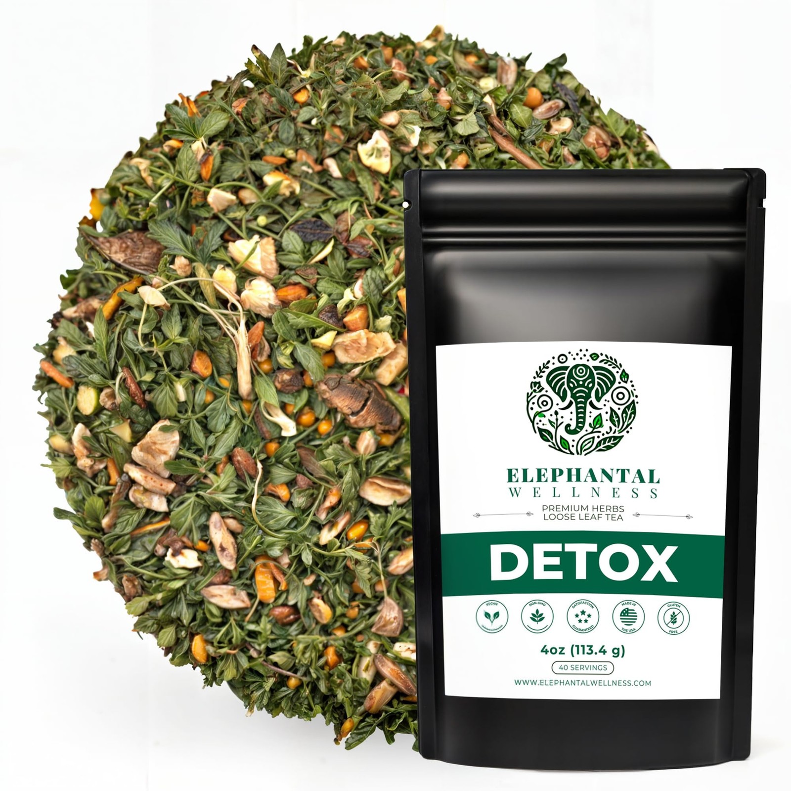 Elephantal Wellness Premium Detox Herbal Tea | Daily Liver, Kidney, Blood & Dige