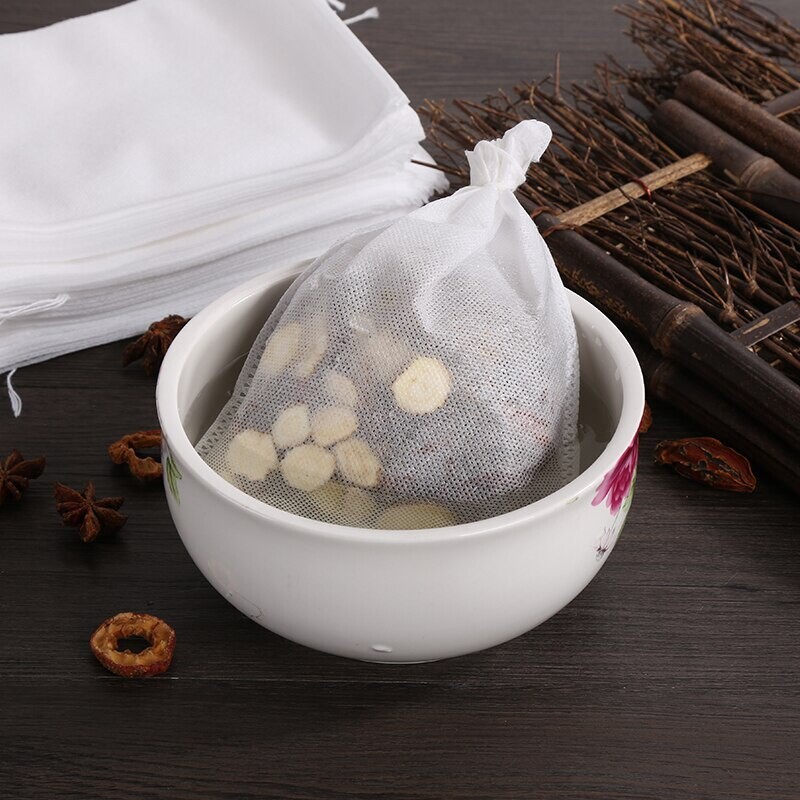 100Pcs Food Grade Tea Bags w/Heat Seal String, Non-Woven Disposable Filters for