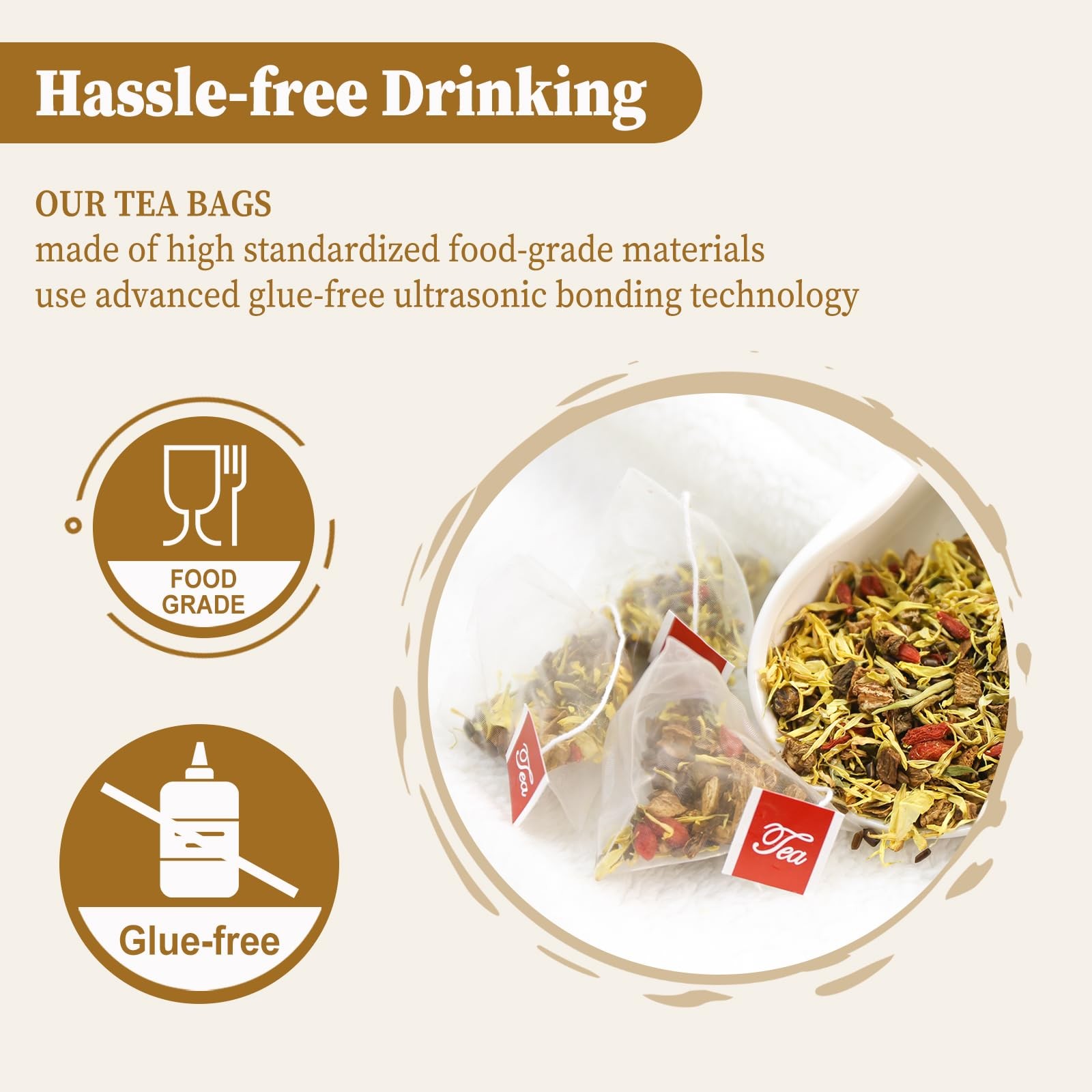 FullChea – Chrysanthemum Cassia Seed Tea, 30 Teabags, 5g/bag – Burdock Root, Goj