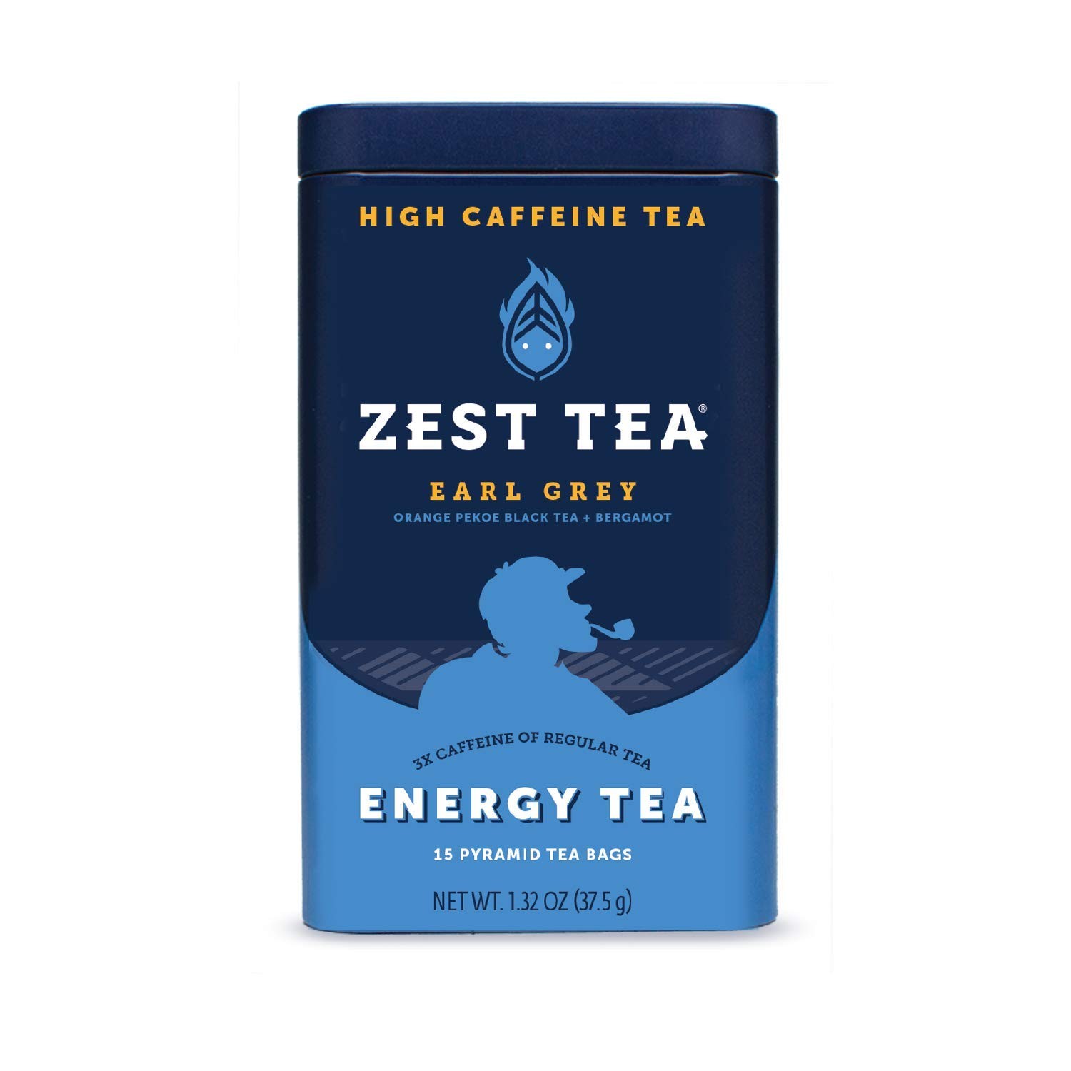 Zest Tea Premium Energy Hot Tea, High Caffeine Blend Natural – 15 Sachet Bags