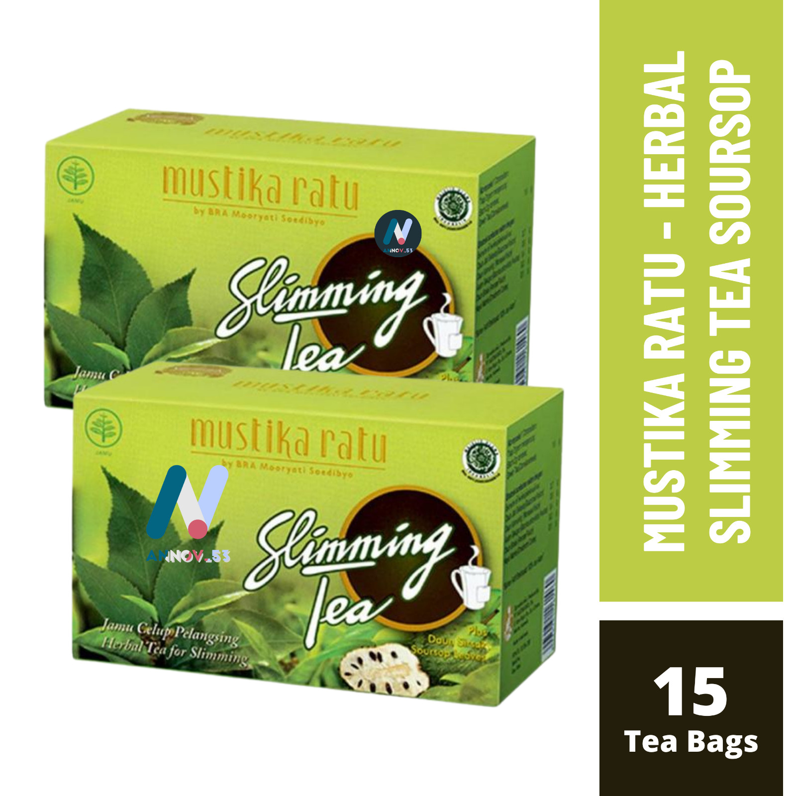 MUSTIKA RATU Herbal Slim Soursop Tea Immune Antioxidant Weight Loss Fat Burn 2X