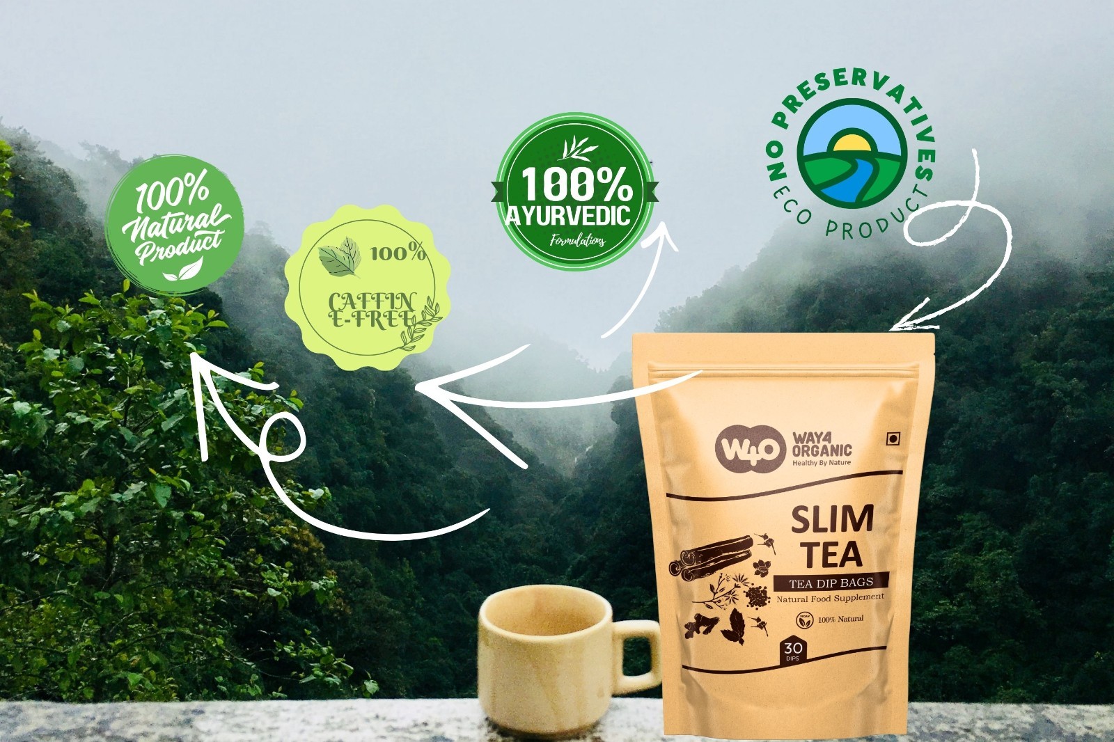 Herbal Slim Tea, One Tea with 18 Herbs, Cleanse and Detox, 30 Tea Bags(3 Packs)