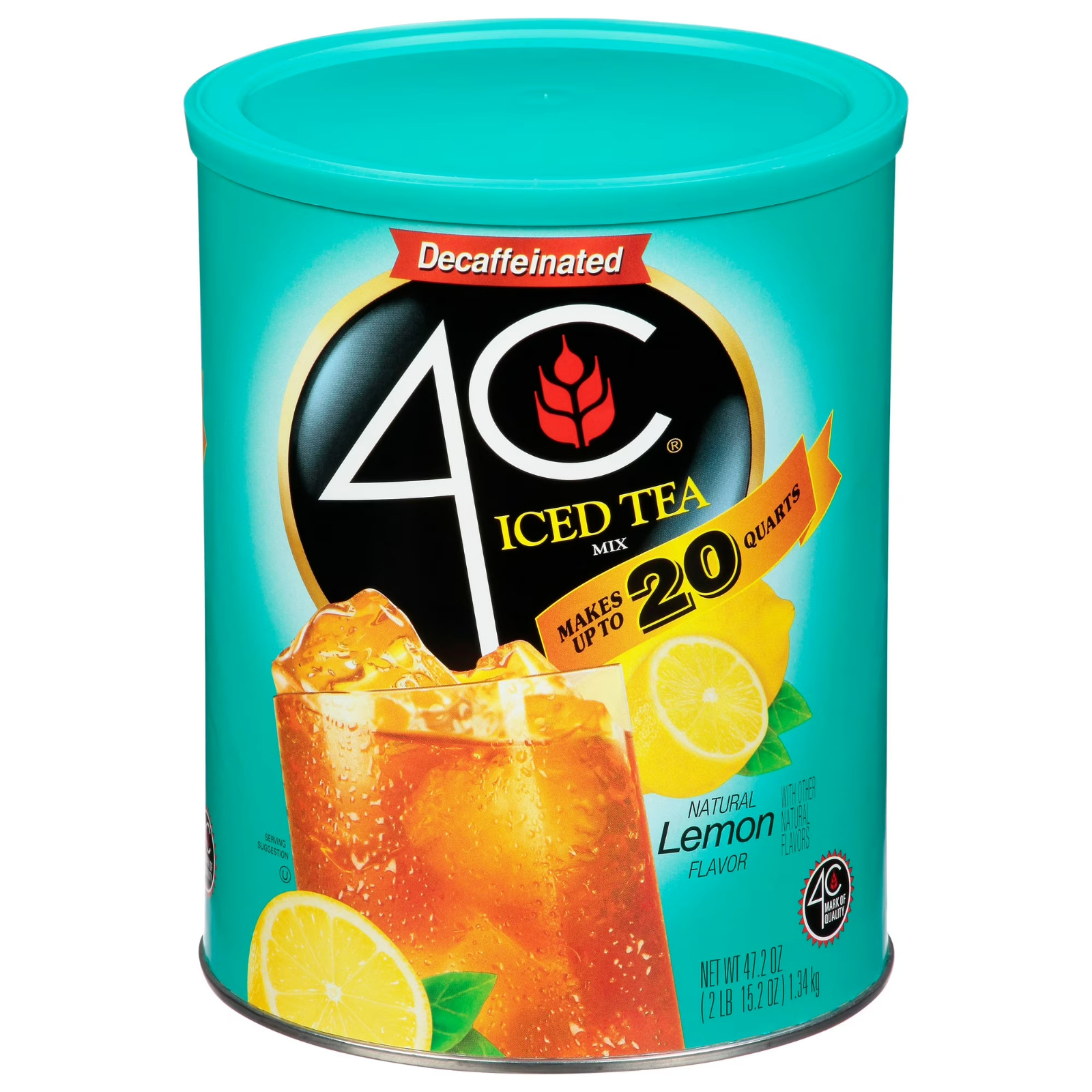 4C Decaf Iced Tea Mix, Lemon, 47.2 oz, 1 Ct…