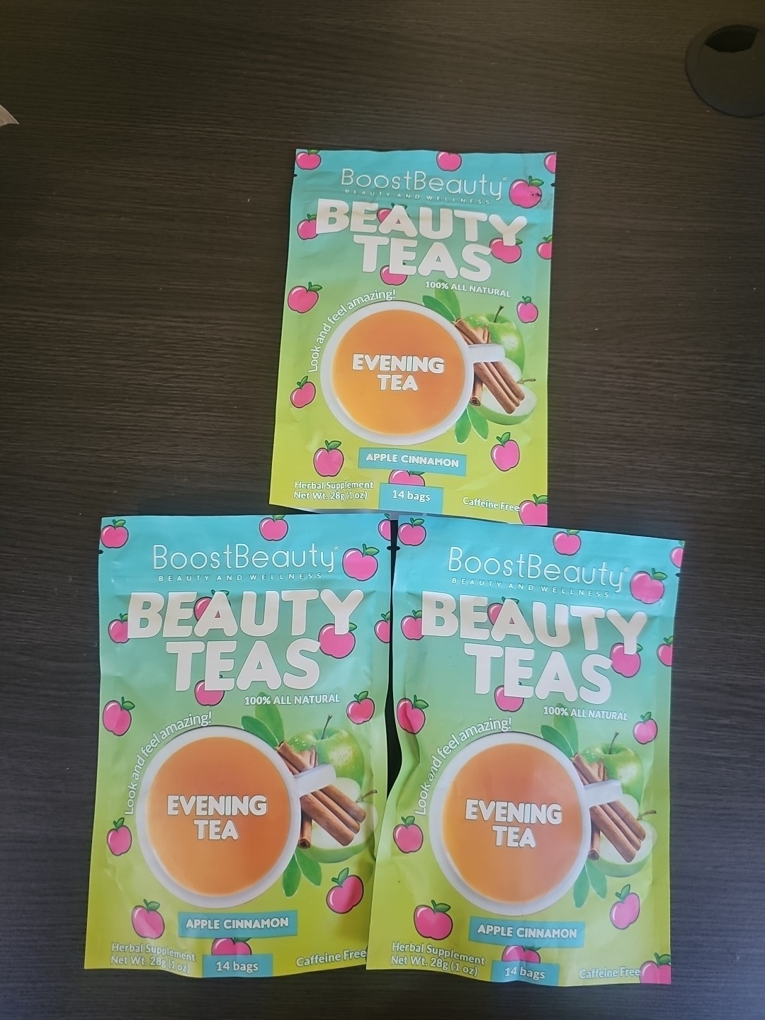 New 3x BoostBeauty Beauty Teas Apple Cinnamon 14ct -42 Total Ex: 11/27 Free Ship