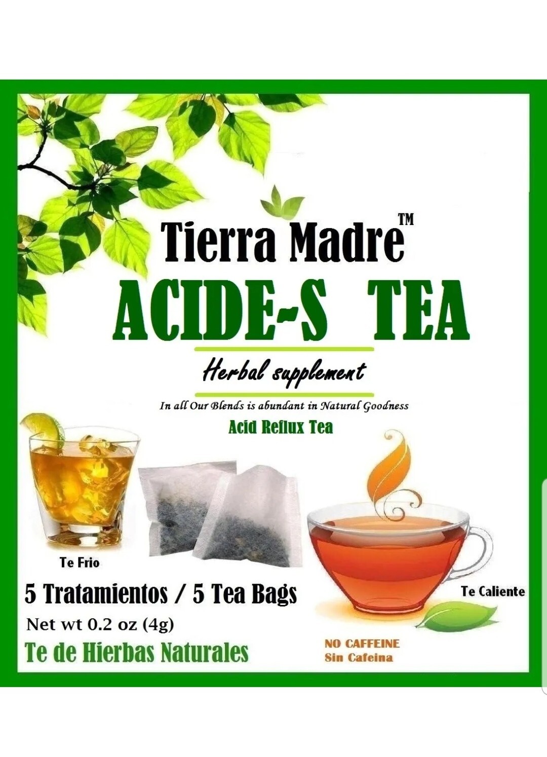 4 Pack Tierra Madre ,Natural Herbal Tea Blend ,multi Help Support Acides Tea