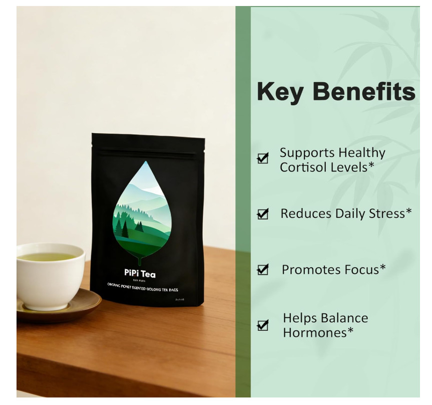 PiPi Tea Organic Oolong Bags – Whole Leaf, 20 (4g Each) 20