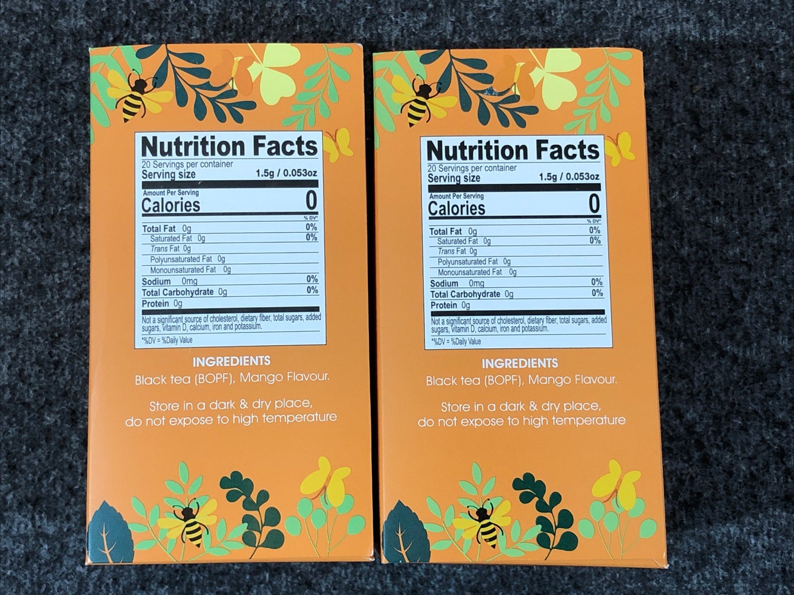 2 PACK t-PICK BLACK TEA MANGO Ceylon Tea 20 Bags Per Box , 40 Tea Bags Total
