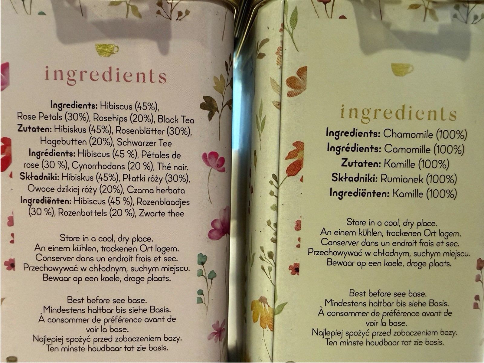 Charbrew Rose Hibiscus Tea & Chamomile Tea Set 60 Bags Each Floral Gift Set Tea