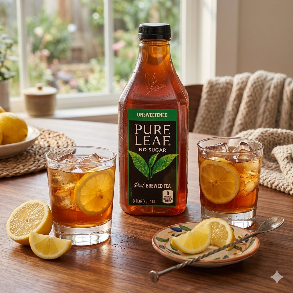 Pure Leaf Real Brewed Unsweetened Tea 64oz 6 Pack Bottled Beverage