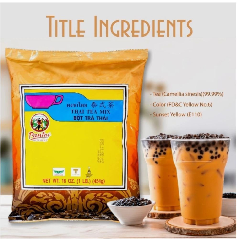 Number One Brand Pantai Thai Tea Leaves Mix Thai Iced Tea 16 oz/454g (Pack of 1)