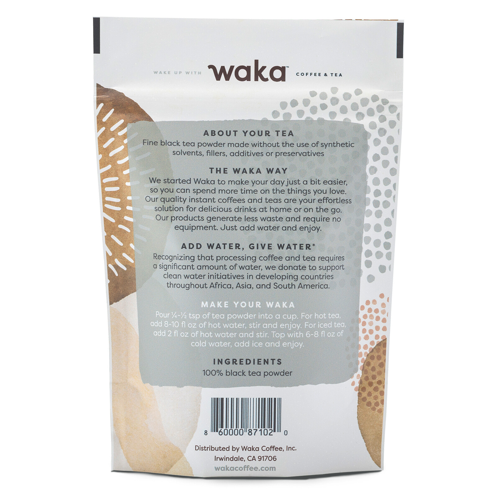 Waka Coffee Quality Instant Tea, Kenyan, Black Tea Powder