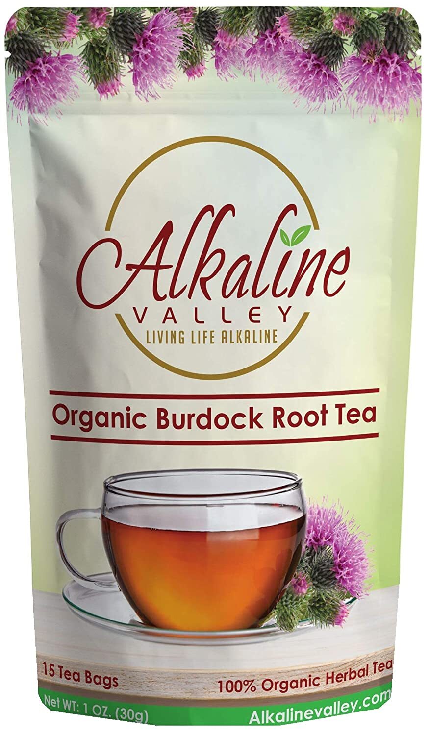 Burdock Root Tea Organic – 15 Unbleached/Chemical-Free Burdock Root Tea Bags