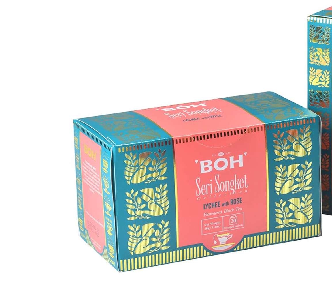 Tea BOH Lychee With Rose Teabag 20 x 2g Sachets Seri Songket Malaysia Famous