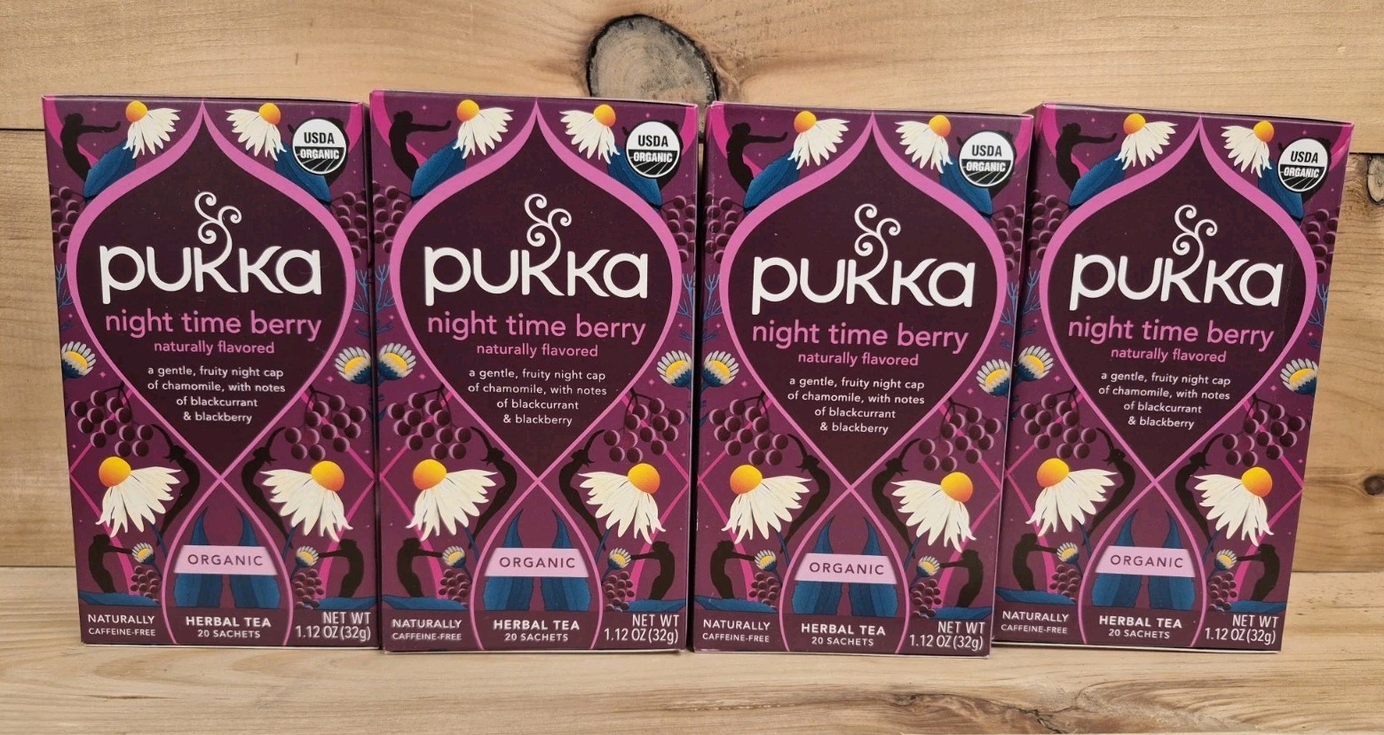 Pukka Organic Herbal Tea Night Time Berry Chamomile 4 Boxes
