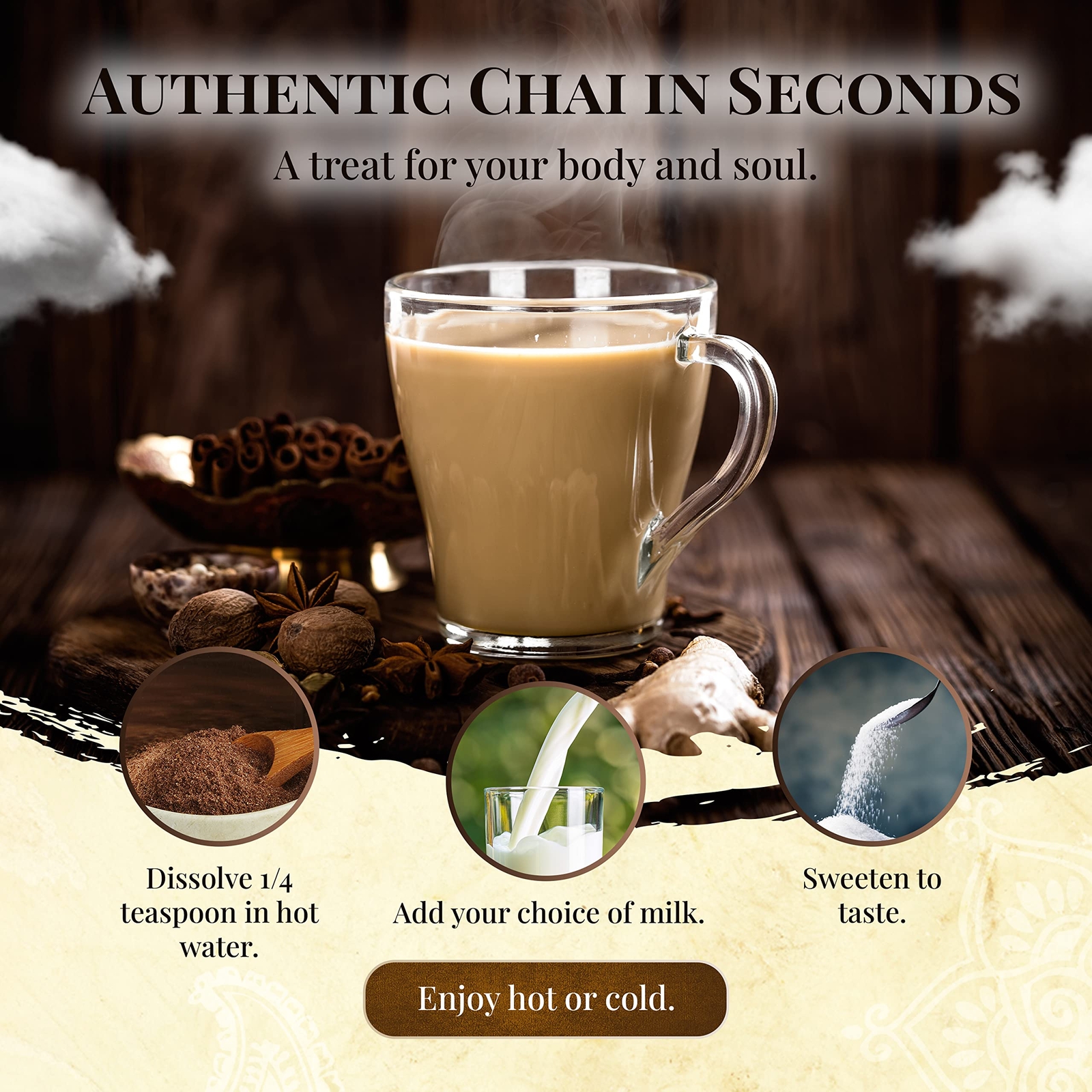 Blue Lotus Chai – Traditional Masala Chai – Makes 100 Cups – 3 Ounce