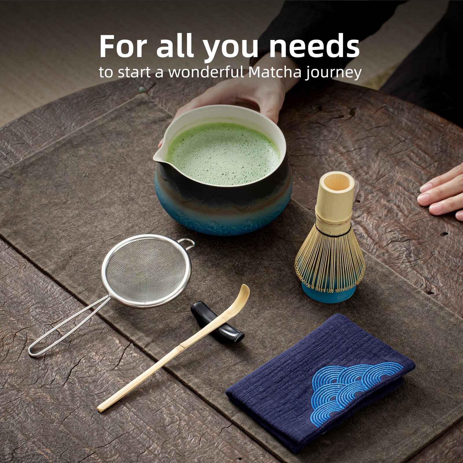 7 Pcs Matcha Whisk Set Ceramic Matcha Kit for Ceremony Tea Set Gift