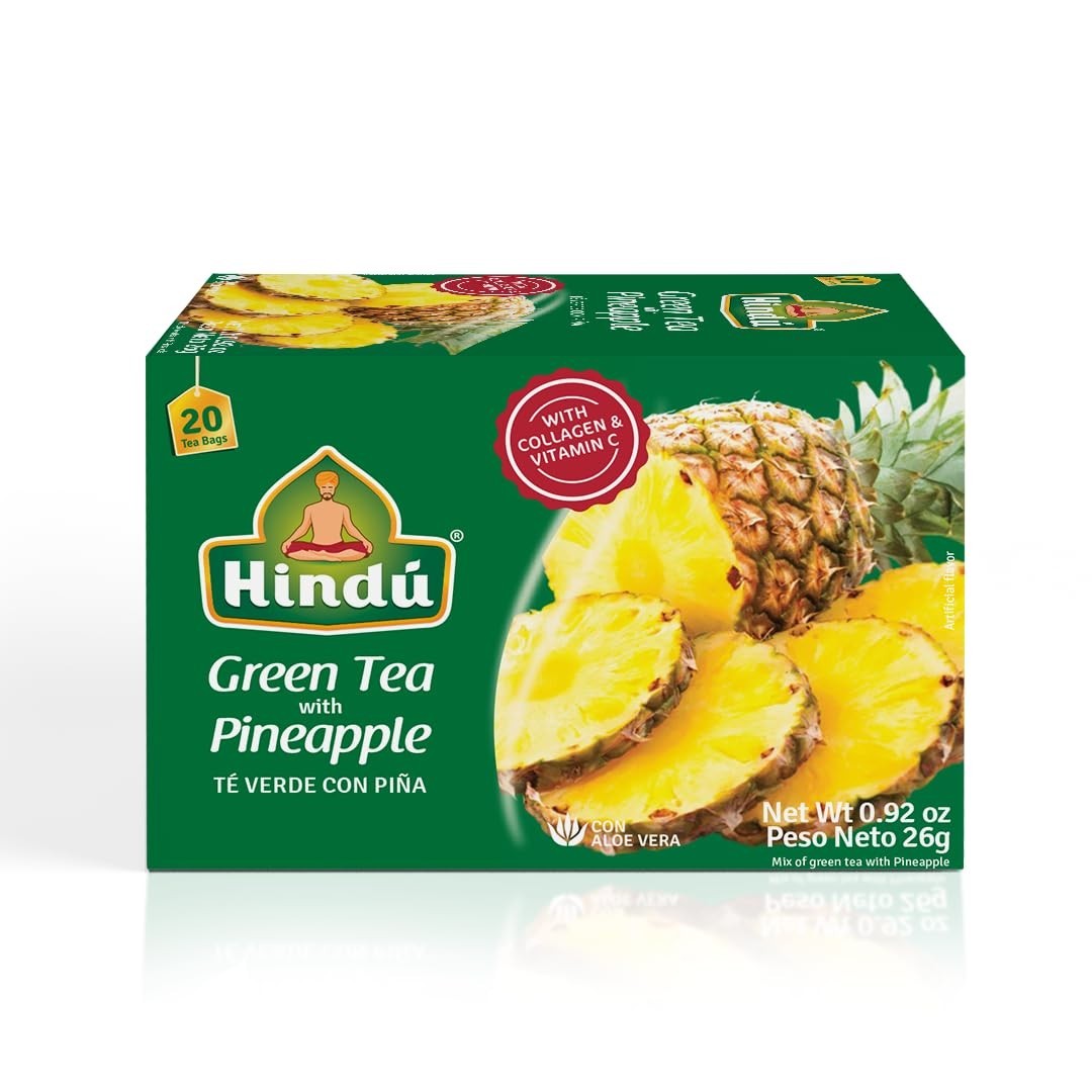 Tropical Flavor Green Tea with Pineapple – 20 Individual Teabags for Refreshment