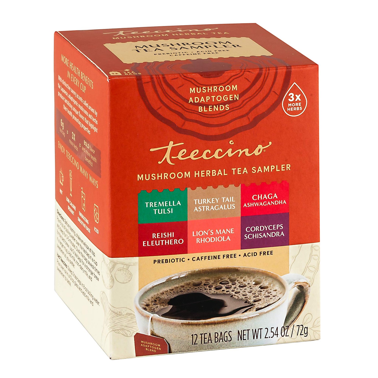 Mushroom Herbal Tea Mushroom Adaptogen Tea Sampler 12 Tea Bags Support You…