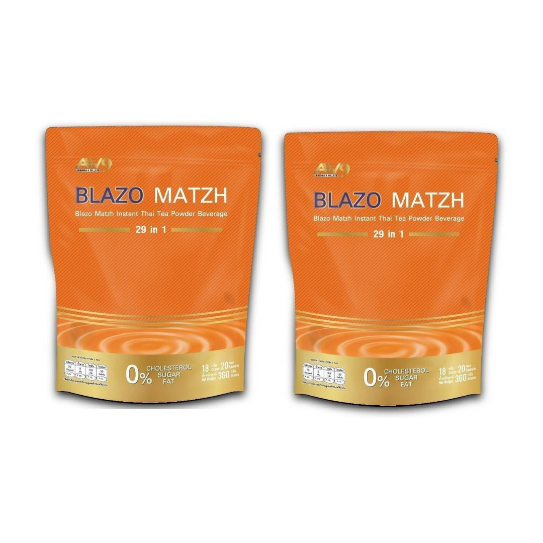 Thai tea for health Ready made powder Brand BLAZO MATZH [Mix 29 IN 1] x2