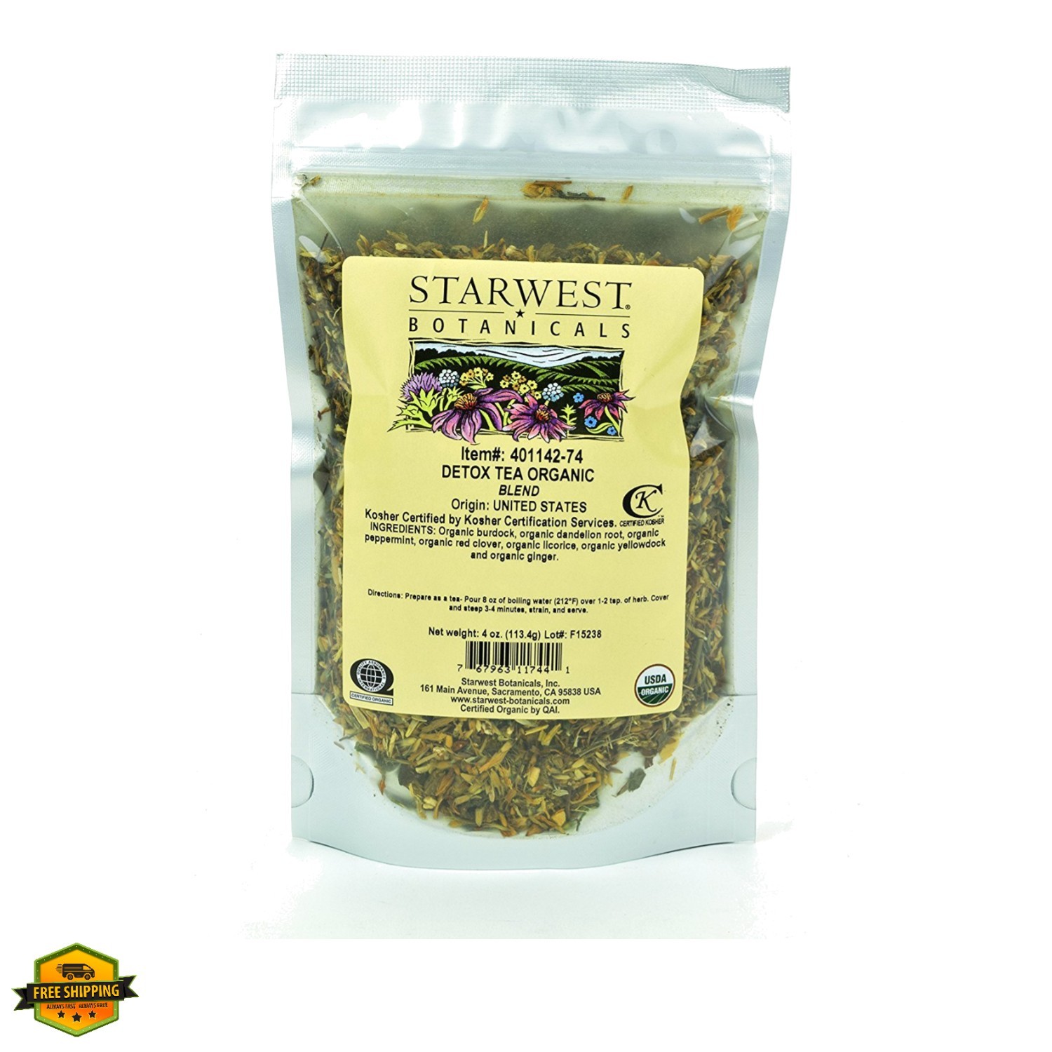 Organic Detox Tea, 4 Ounces