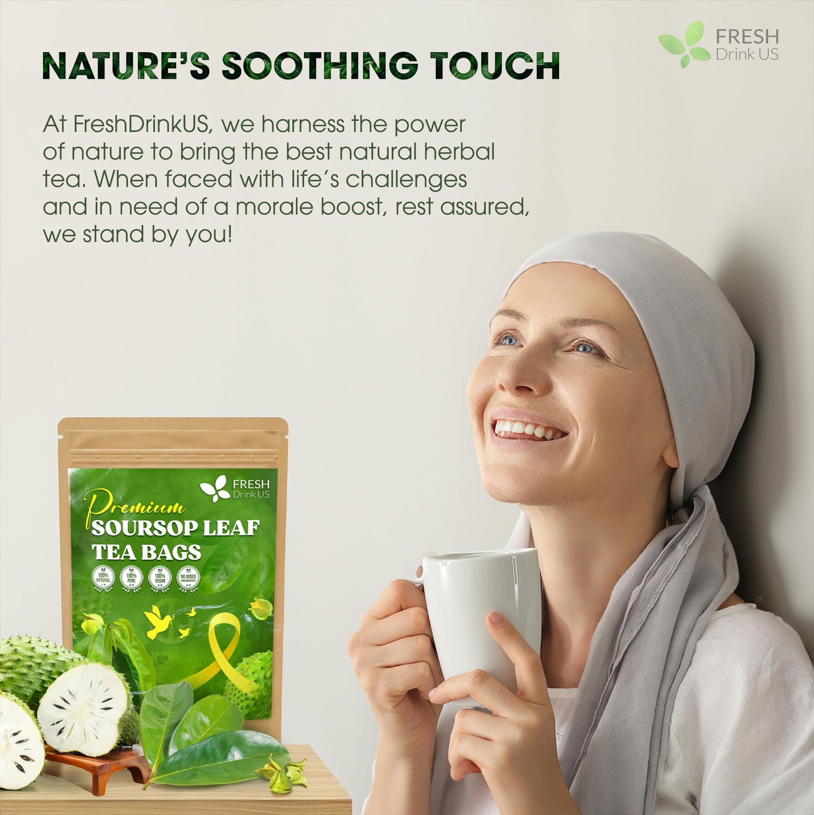 40 Premium Soursop Graviola Leaf Tea Bags, 100% Natural and Pure from Soursop