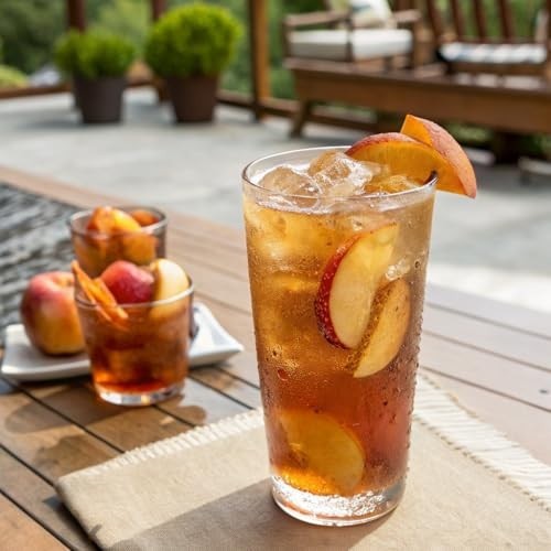 Peach Tea Beverage, 16 oz Recycled Plastic Bottles, Pack of 12 – Refreshing Drin