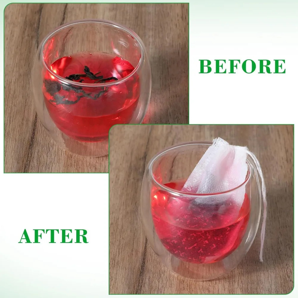 1000-100Pcs Disposable Tea Bags Empty Scented Tea Filter Bags Paper with Drawstr