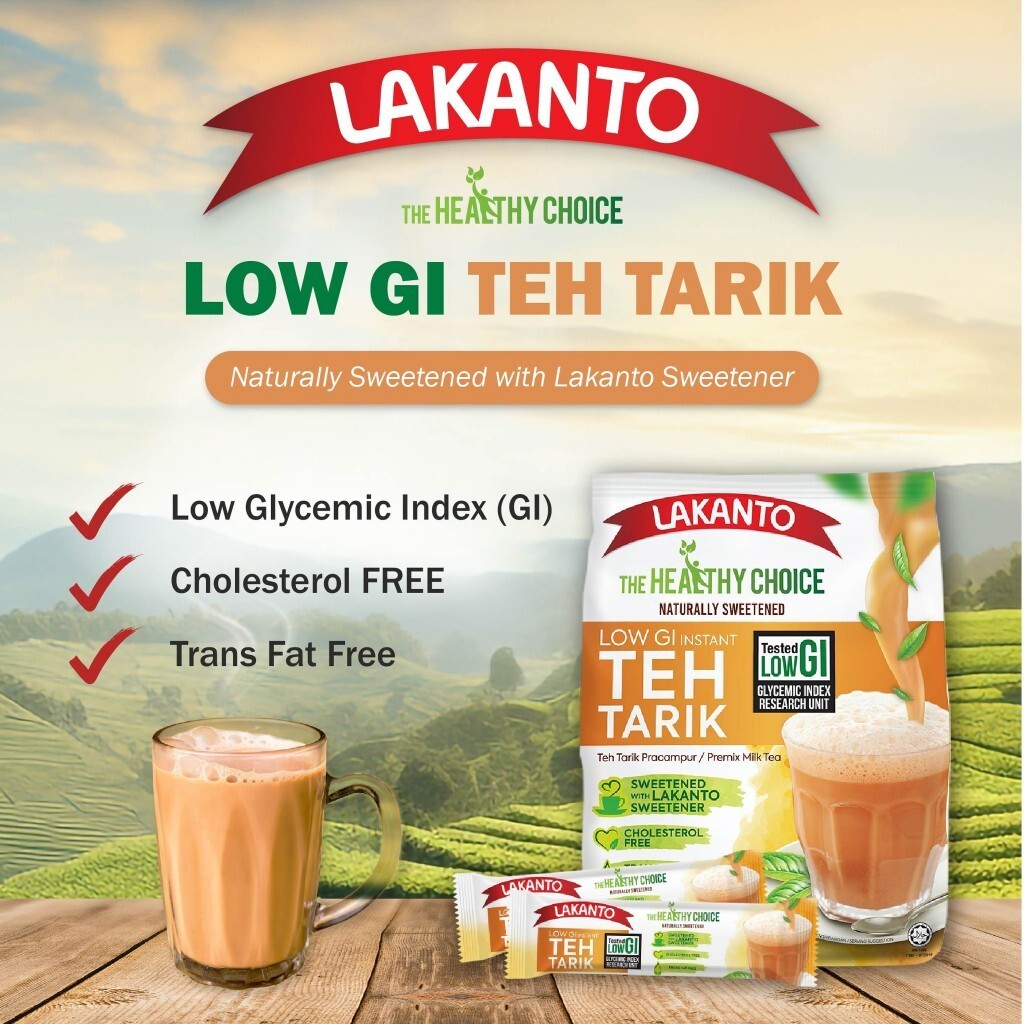Lakanto Instant Low GI Teh Tarik (12 x 35g sachets) A Healthy Choice