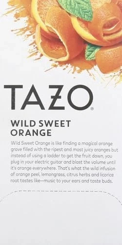 Wild Sweet Orange Tea Bags, Unsweetened Herbal Tea, Caffeine Free, 20 Total Bags