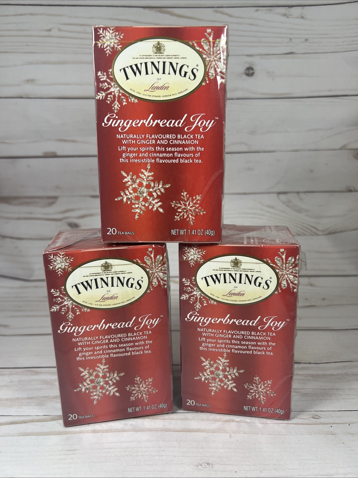 Twining’s GINGERBREAD JOY Black Tea 20 Bags Ginger & Cinnamon 3Pack BB:9/13/2026