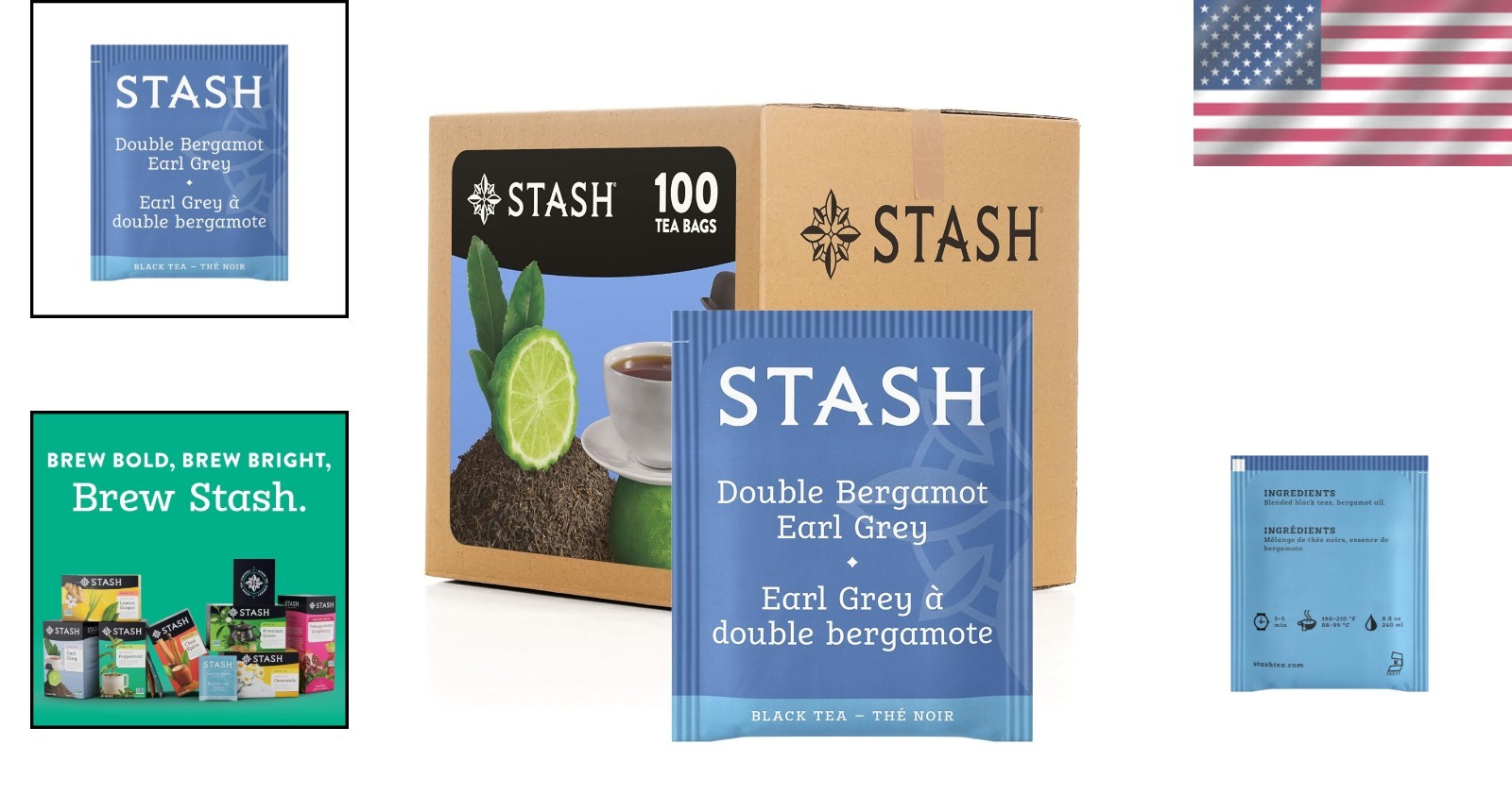 Double Bergamot Earl Grey Tea – 100 Bags for Refreshing Hot or Iced Sips