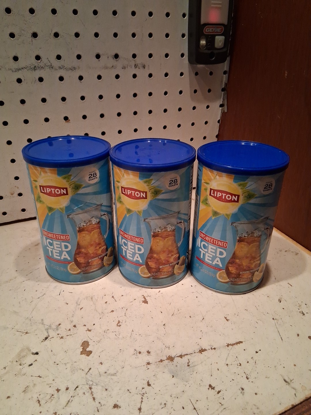 3 PACK NEW Lipton Caffeinated Unsweetened Instant Iced Tea 28 Quarts EXP. 11/26